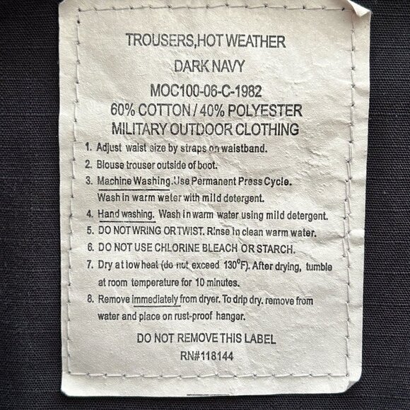 Cargo Pants Navy Blue adjustable cuff button pockets / fly, Size in description - Picture 7 of 7